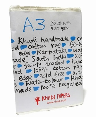 Khadi Handmade Cotton Rag Paper Medium 320gsm A3